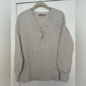 V-Neck Henley Sweater